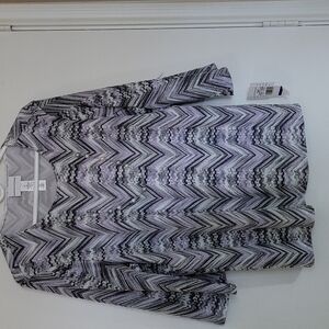 Alfred Dunner Top Mid Sleeve Gray and Purple Size XL